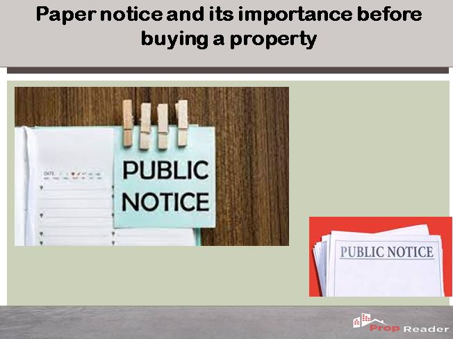 Paper notice and its importance before buying a property